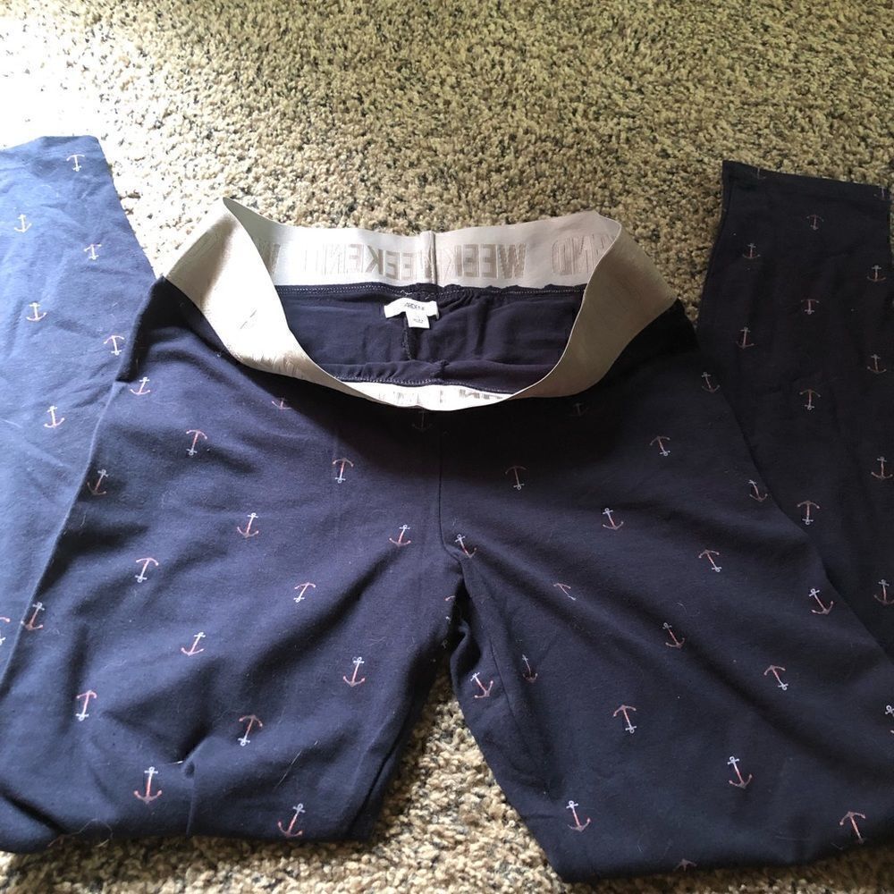 20-Cute anchor wide band waist leggings or pajamas. Lg
